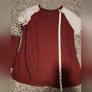 XL Burgundy Long sleeve soft shirt